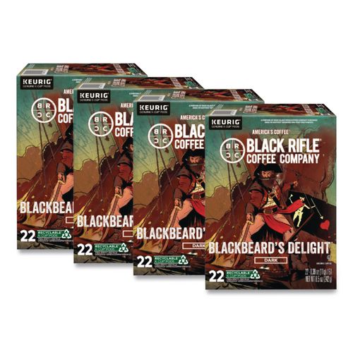 Image of Black Rifle® Coffee Company 5000384804 Blackbeard's Delight Coffee K-Cups, 22/Box, 4 Boxes/Carton