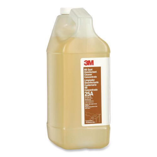 Image of 3M 25A HB Quat Disinfectant Cleaner Concentrate 25A, 0.5 gal Bottle, 4/Carton