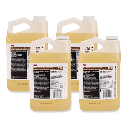 Image of 3M 25A HB Quat Disinfectant Cleaner Concentrate 25A, 0.5 gal Bottle, 4/Carton