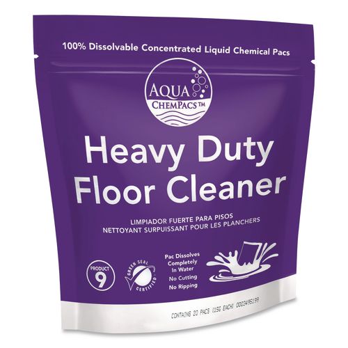 Image of Diversey 9320928 Aqua ChemPacs Heavy Duty Floor Cleaner, Lavender Scent, 100 ChemPacs/Pack