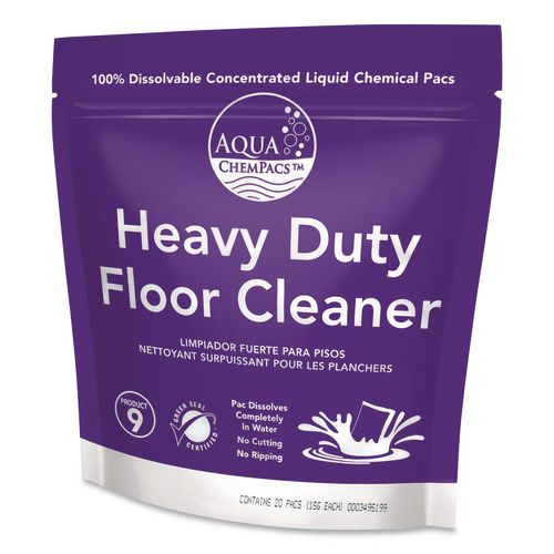 Image of Diversey 9320928 Aqua ChemPacs Heavy Duty Floor Cleaner, Lavender Scent, 100 ChemPacs/Pack