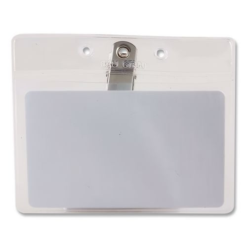 Image of SICURIX® BAU67840 Sicurix Badge Holder, Horizontal, 3 X 4, Clear, 50/pack