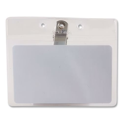 Image of SICURIX® BAU67850 Sicurix Badge Holder, Horizontal, 2.5 X 3.5, Clear, 50/box