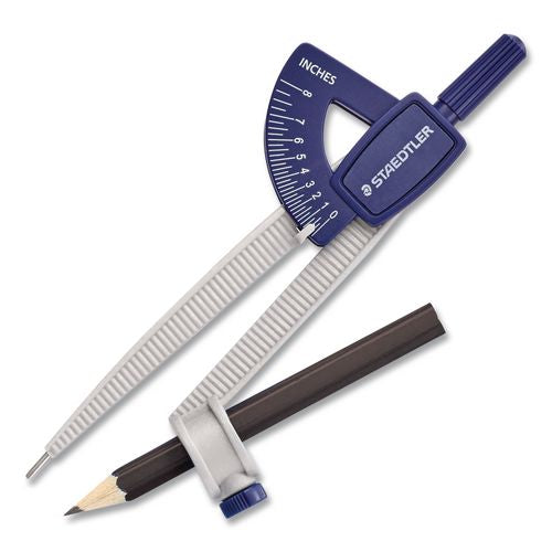 Image of Staedtler® 557 SCBKA6 Student Compass, 8.5" Maximum Diameter, Plastic, Blue