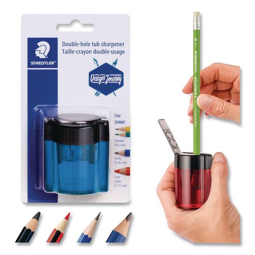 Image of Staedtler® 512300BKA6 Manual Pencil Sharpener, 2 X 2.75, Randomly Assorted Colors