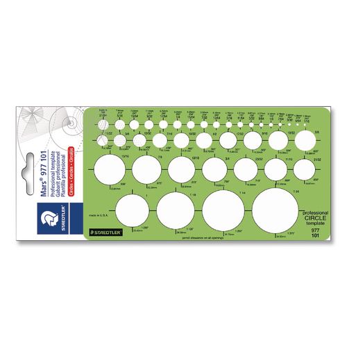 Image of Staedtler® 977 101 Templates, 39 Circles, 4 X 7.25, Green