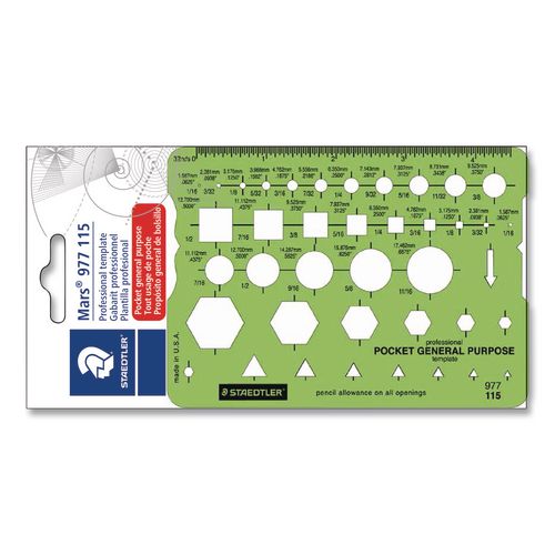 Image of Staedtler® 977 115 Templates, 40 Geometric Shapes, 3.63 X 5.13, Green