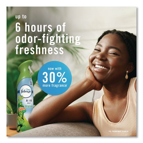 Image of Febreze® 80841945 AIR, Gain Original, 8.1 oz Aerosol Spray, 6/Carton