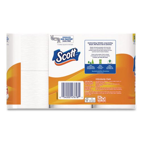 Image of Scott® 47618 ComfortPlus Toilet Paper, Double Roll, Bath Tissue, Septic Safe, 1-Ply, White, 231 Sheets/Roll, 12 Rolls/Pack, 4 Packs/Carton