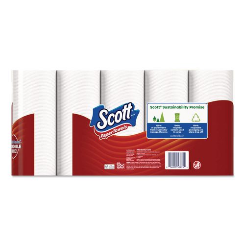 Image of Scott® 56674 Choose-A-Sheet Kitchen Roll Paper Towels, Double Roll, 1-Ply, 7.31 x 11, White, 108 Sheets/Roll, 15 Rolls/PK, 2 Packs/Carton