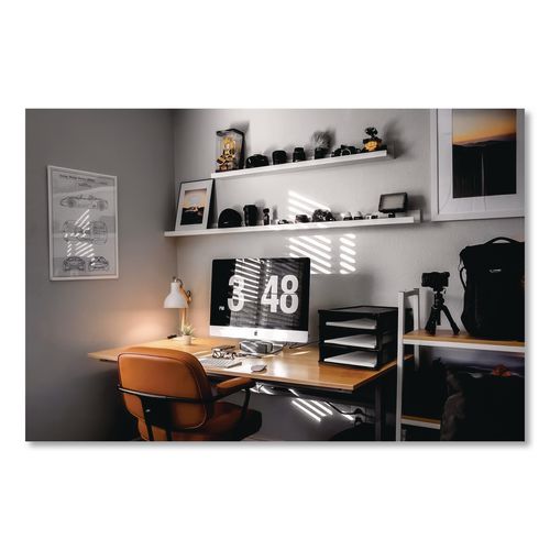 Image of Storex 61642E01C Quick Stack Construction Paper Sorter, 3 Compartments, 11 x 12.4 x 8.7, Black