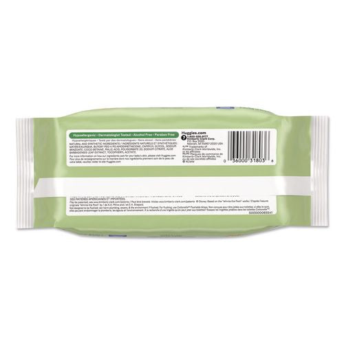 Image of Huggies® 31803 Natural Care Sensitive Baby Wipes, 1-Ply, 3.88 x 6.6, Unscented, White, 56/Pack, 8 Packs/Carton