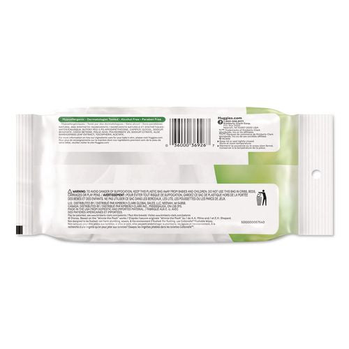 Image of Huggies® 40706 Natural Care Sensitive Baby Wipes, 6.6 x 6.86, Unscented, White, 16/Pack, 16 Packs/Carton