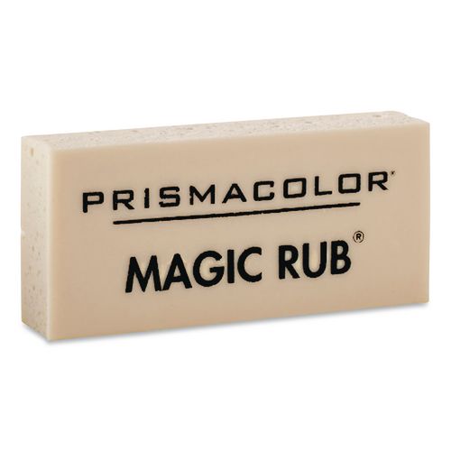 Image of Prismacolor® 70503 MAGIC RUB ERASER, FOR PENCIL/INK MARKS, RECTANGULAR BLOCK, MEDIUM, OFF WHITE, 3/PACK