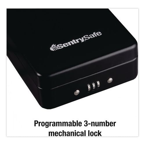 Image of SentryÂ® Safe P005C Portable Combination-Lock Security Safe, 0.05 cu ft, 5.9 x 8 x 2.6,  Black