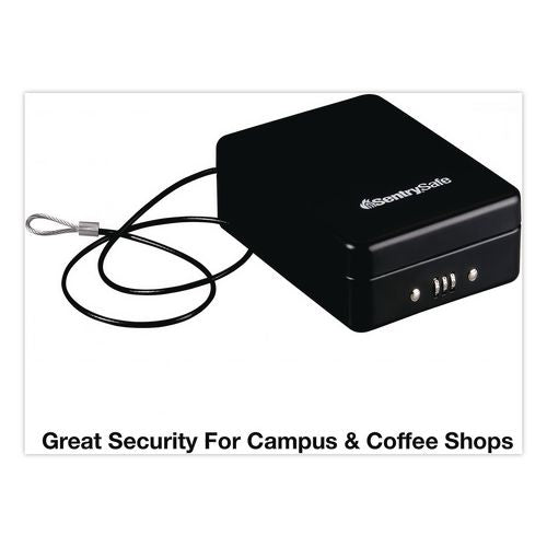 Image of SentryÂ® Safe P005C Portable Combination-Lock Security Safe, 0.05 cu ft, 5.9 x 8 x 2.6,  Black