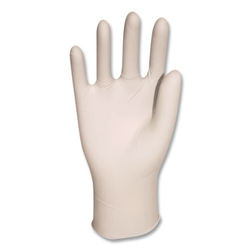 Image of AMBITEX® LLG5101 L5101 Series Powdered Latex Gloves, Large, 4 mil Thick, 9" Long, Cream, 100/Box, 10 Boxes/Carton