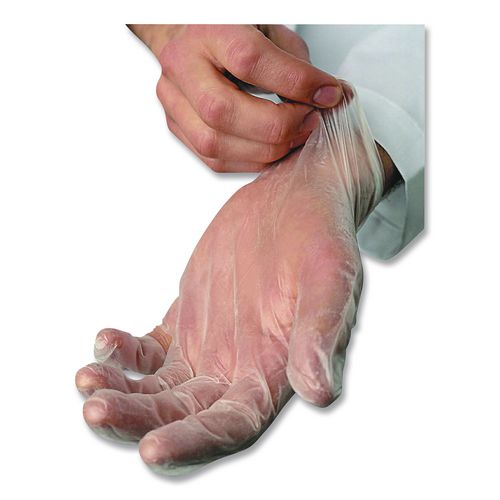 Image of AMBITEX® VSM5201 V5201 Series Powder-Free Vinyl Gloves, Small, 3 mil Thick, 9" Long, Clear, 100/Box