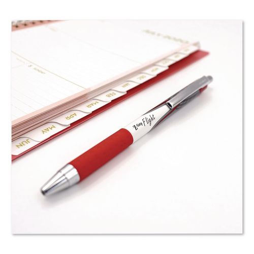 Image of Zebra® 21930 Z-Grip Flight Ballpoint Pen, Retractable, Bold 1.2 mm, Red Ink, Red/White/Silver Barrel, Dozen