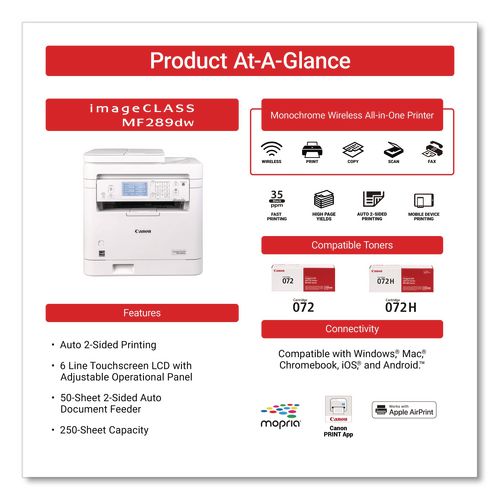 Image of Canon® 6354C005 imageCLASS MF289dw, Copy/Fax/Print/Scan