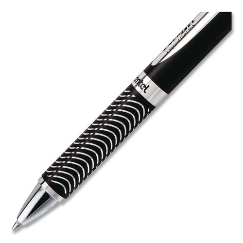 Image of Pentel® BL407ABPA EnerGel Alloy RT Gel Pen, Retractable, Medium 0.7 mm, Black Ink, Black/Aluminum Barrel
