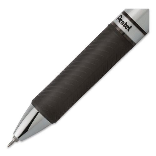 Image of Pentel® BLN73-A Energel Rtx Gel Pen, Retractable, Extra-Fine 0.3 Mm, Black Ink, Black/silver Barrel, Dozen