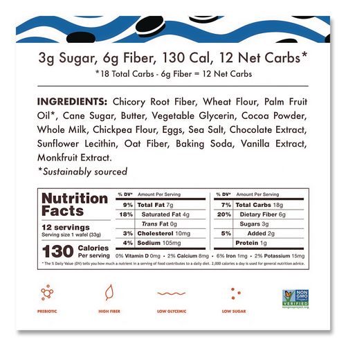 Image of Rip Van® RVW00388 Wafels - Single Serve, Cookies And Cream, 1.16 Oz Pack, 12/box