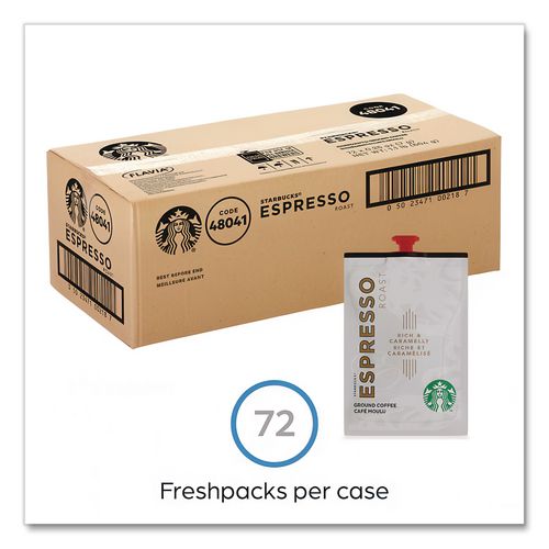 Image of Starbucks® MDR00218 FLAVIA Coffee Freshpacks, Espresso Dark Roast, 72/Carton