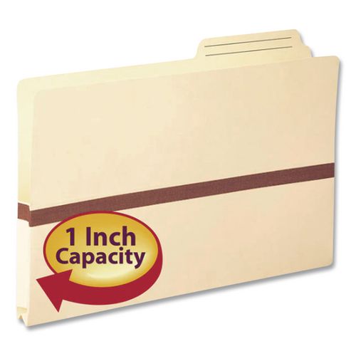 Image of Pendaflex® 15135 Drop Front Reinforced File Pocket, 1" Expansion, Letter Size, Manilla/Brown, 50/Box