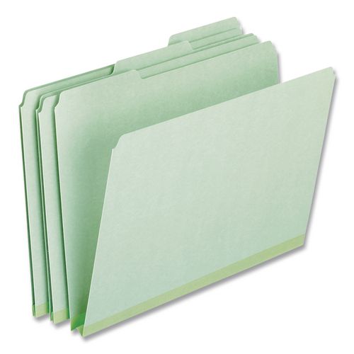 Image of Pendaflex® 17167 Pressboard Expanding File Folders, 1/3-Cut Tabs: Assorted, Letter Size, 1" Expansion, Green, 25/Box