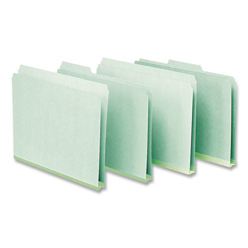 Image of Pendaflex® 17167 Pressboard Expanding File Folders, 1/3-Cut Tabs: Assorted, Letter Size, 1" Expansion, Green, 25/Box