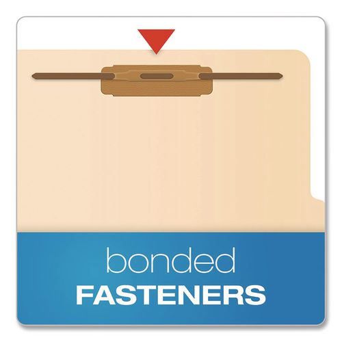 Image of PendaflexÂ® Manila Top Tab Classification Folders, 1.75" Expansion, 1 Divider, 4 Fasteners, Letter Size, Manila Exterior, 10/Box