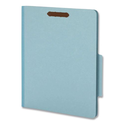 Image of Pendaflex® 29030P Pressboard Top Tab Classification Folders, 2/5-Cut Tab, Expands 2.5", 2 Dividers, 6 Fasteners, Legal Size, Light Blue, 10/Box