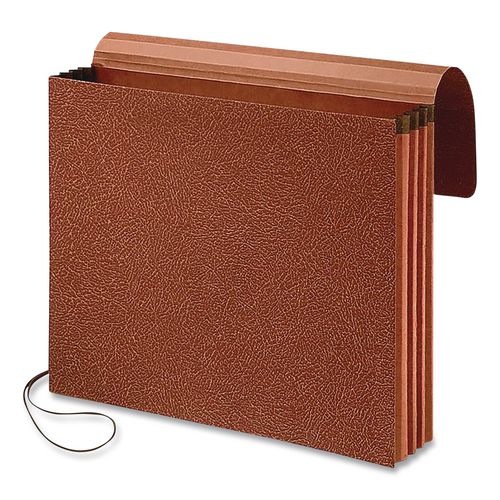 Image of PendaflexÂ® Earthwise by Pendaflex Recycled Expanding Wallet, 5.25" Expansion, 1 Section, Elastic Cord Closure, Legal Size, Redrope