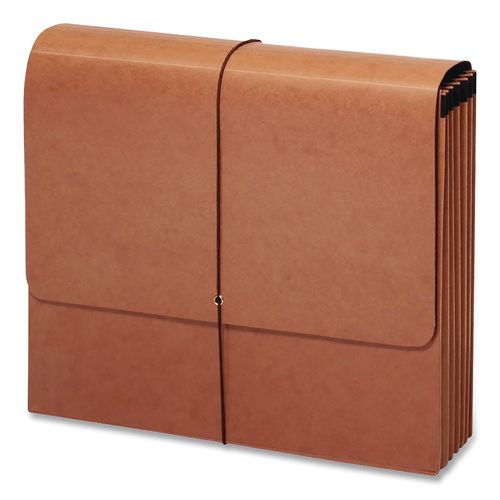 Image of PendaflexÂ® Earthwise by Pendaflex Recycled Expanding Wallet, 5.25" Expansion, 1 Section, Elastic Cord Closure, Legal Size, Redrope