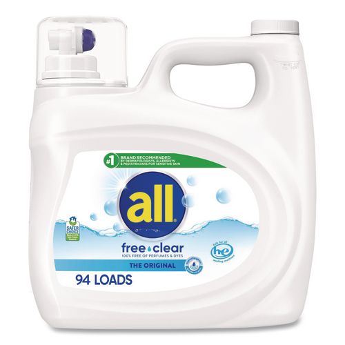 Image of all® 72613 47463 Free Clear HE Laundry Detergent, 118 oz Bottle, 4/Carton