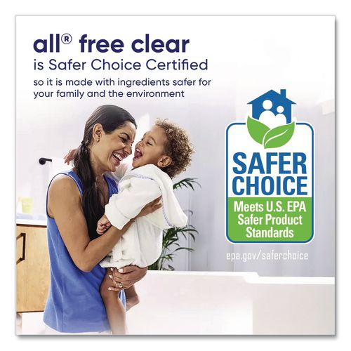 Image of all® 72613 47463 Free Clear HE Laundry Detergent, 118 oz Bottle, 4/Carton