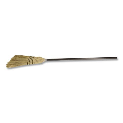 Image of Quickie® 9316 Bulldozer Heavy-Duty Outdoor Broom, Natural-Fiber Bristles, 54" Overall Length, Black/natural