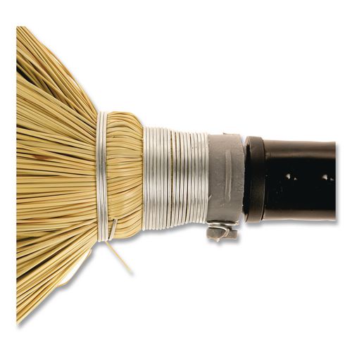 Image of Quickie® 9316 Bulldozer Heavy-Duty Outdoor Broom, Natural-Fiber Bristles, 54" Overall Length, Black/natural