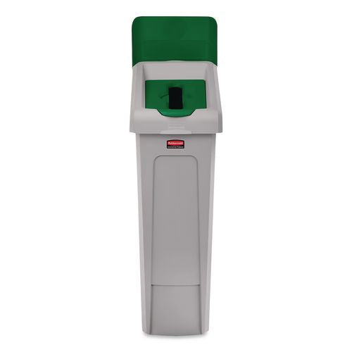 Image of Rubbermaid® Commercial 2185054 Slim Jim Recycling Station Kit, 1-Stream Paper, 23 gal, Plastic, Green/Gray