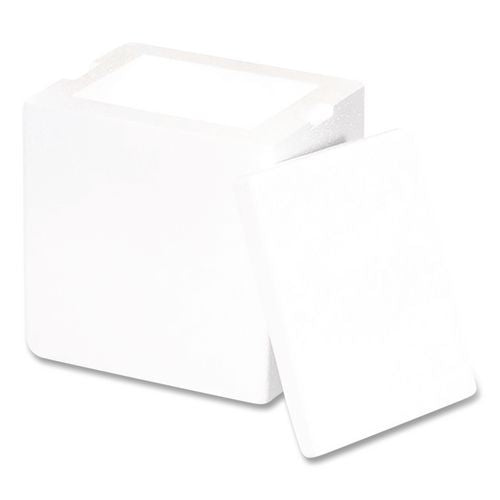 Image of The Packaging Wholesalers® 212C Insulated Shipping Container, 1.5" Foam Insert, 9" x 11" x 15", White/Blue