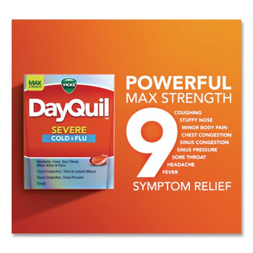 Image of DayQuil® 04208 Severe Cold and Flu Relief Liquid, 1 oz Bottle