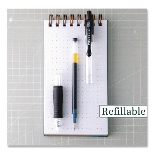 Image of Pilot® G23C5BLK G2 Premium Gel Pen, Retractable, Extra-Fine 0.38 mm, Black Ink, Clear/Black Barrel, 5/Pack