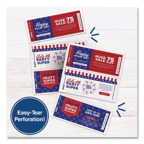 Image of PrintWorksÂ® Professional Perforated and Punched Paper, 92 Bright, 24 lb Bond Weight, 8.5 x 11, White, 500/Ream, 5 Reams/Carton