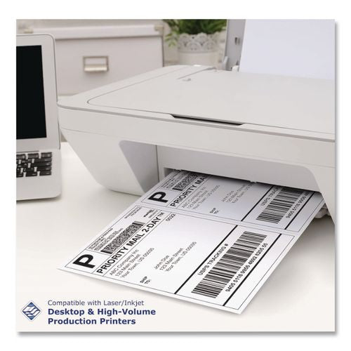Image of PrintWorks® Professional 04116 Perforated Paper, 92 Bright, Perforated 5.5" from Bottom, 20 lb Bond Weight, 8.5 x 11, White, 500/Ream, 5 Reams/Carton