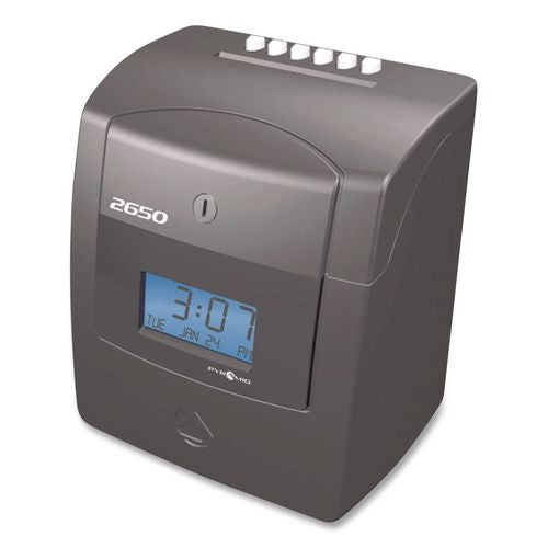 Image of Pyramid Technologies 2650 2650 Pro Auto Aligning Time Clock, Digital Display, Charcoal