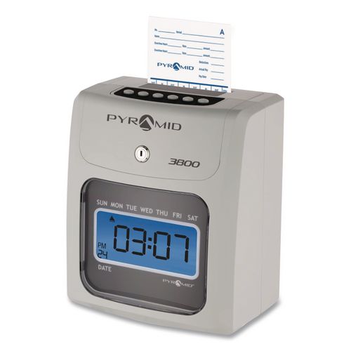Image of Pyramid Technologies 3800-10MB Time Clock Cards For 3800 Time Clock, 1,000/Carton