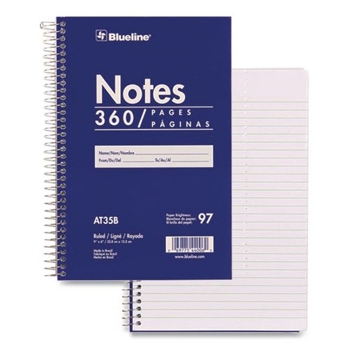 Image of Blueline® AT35B Steno Notes Notebook, Gregg Rule, Blue/White Cover, (180) 9 x 6 Sheets