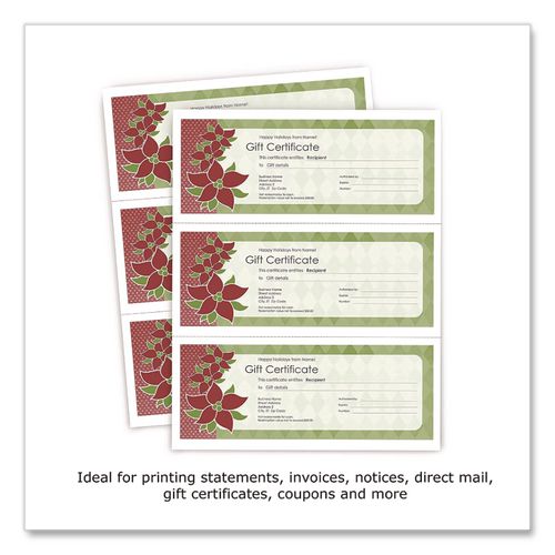 Image of PrintWorks® Professional 04120 Perforated Paper, 3.66" and 7.33" from Bottom, 92 Bright, 20 lb Bond Weight, 8.5 x 11, White, 500/Ream, 5 Reams/Carton