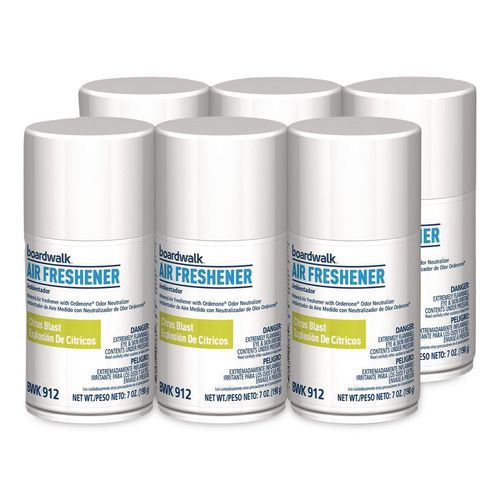 Image of Boardwalk® 1000003940 Metered Air Freshener Refill, Citrus, 7 oz Aerosol Can, 6/Carton